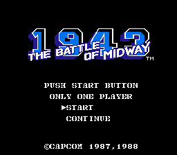 1943 title screen for Famicom